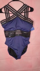 Hilor Women’s One Piece Swimwear Front Crossover Size 14 NWT
