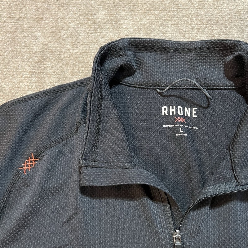 Rhone 1/4 Zip Pullover Men’s Large Black Lightweight Waffle Performance Workout gallery