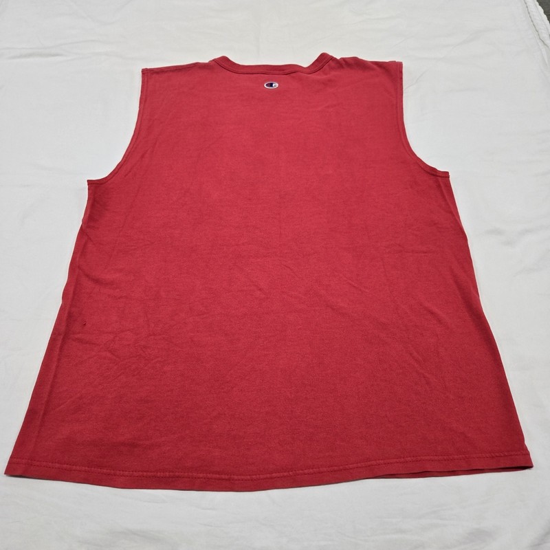 Men's LARGE Vintage Champion Basketball Tank Top Red Sleeveless Shirt Y2K gallery