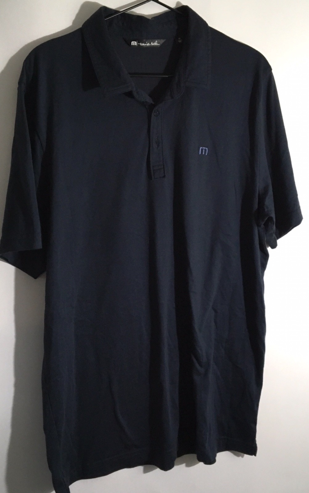 Travis Mathew Zinna 2.0 Golf Men's Size XL Indigo Blue Classic Logo Polo Shirt gallery