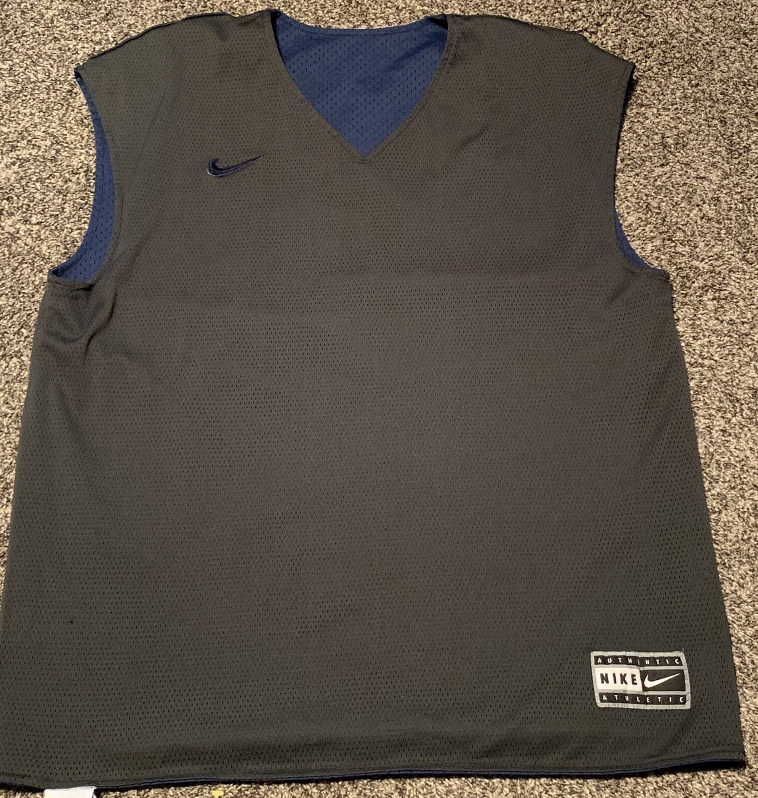 Vintage Nike Player Reversible Authentic Jersey Black Blue Size XL V Neck gallery