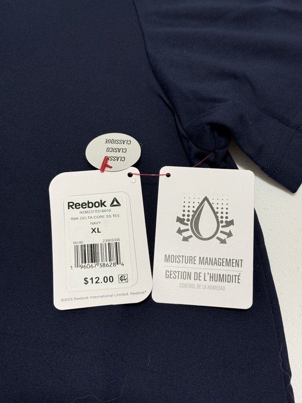 Reebok Delta Core Navy Blue Tee Moisture Management Men's XL NWT gallery