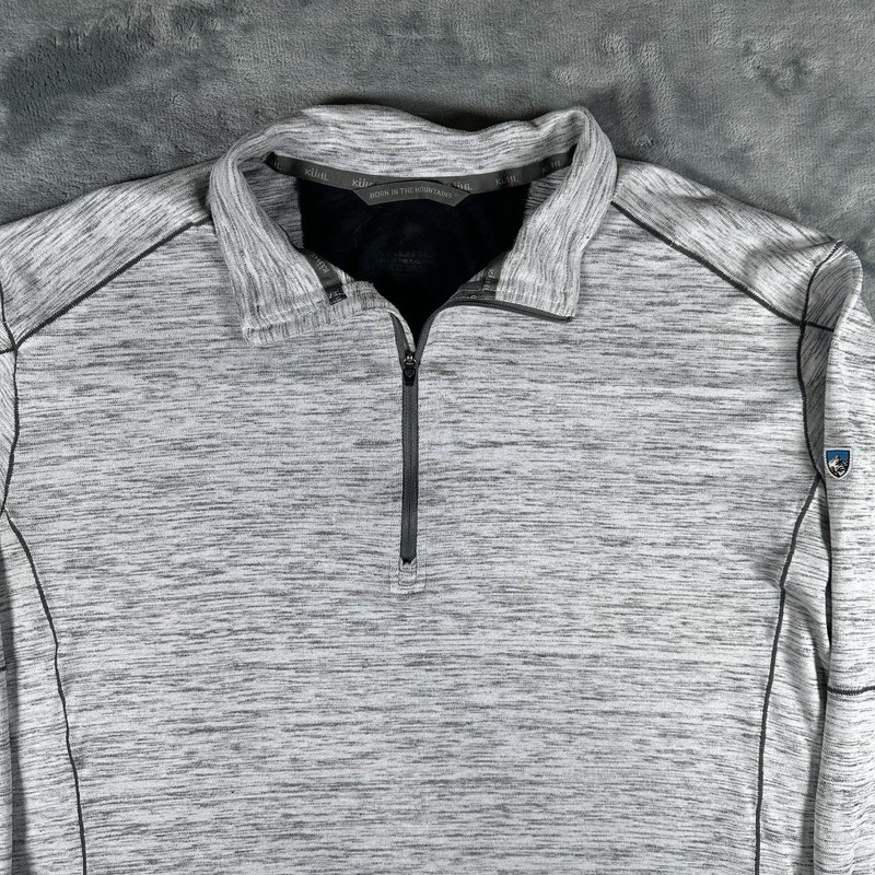 Kuhl Alloy Shirt Mens 2XL Gray 1/4 Quarter Zip Long Sleeve Performance Pullover gallery
