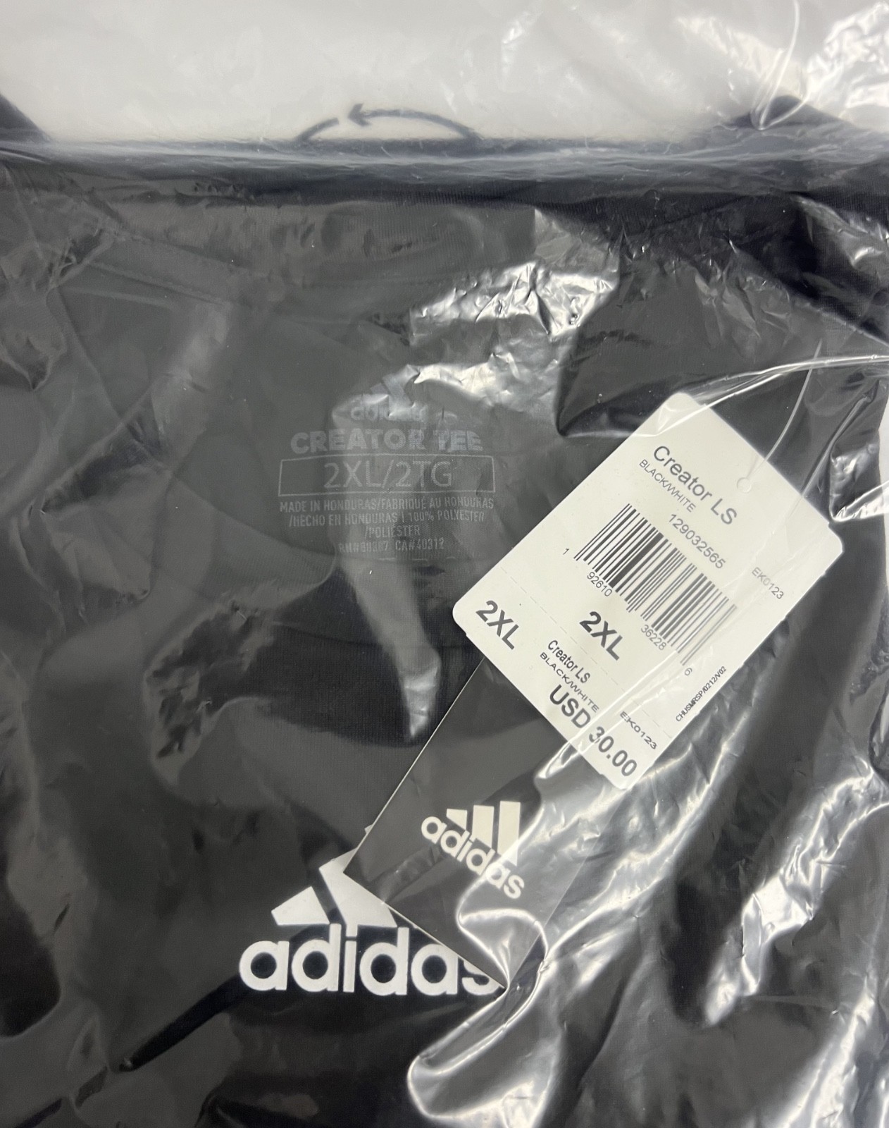 Adidas - Creator - Men's Long Sleeve T-Shirt - Black - 2X-Large - EK0123 gallery