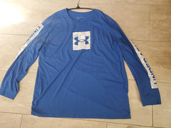 Men’s 4XL Under Armour Camo Boxed ~Long Sleeve T-Shirt~Royal Blue EUC