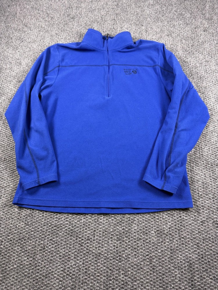 Mountain Hardwear Quarter Zip Pullover Mens XL Blue Fleece Hiking Outdoor Top