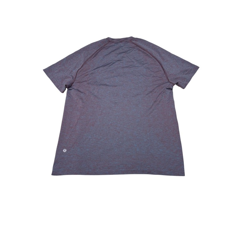 Lululemon Metal Vent Tech Short Sleeve Shirt Mens Medium Red Blue Heathered gallery