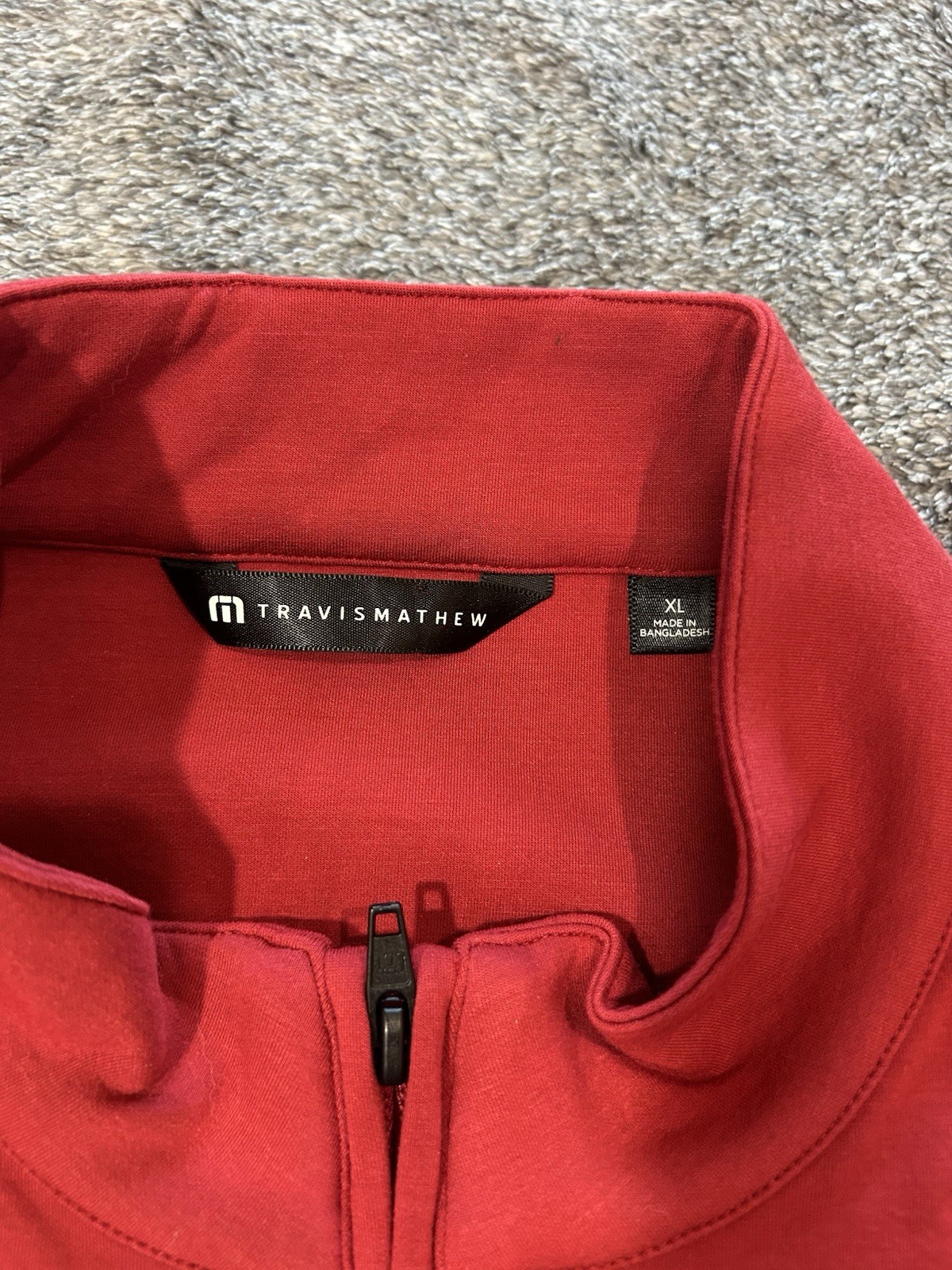 Travis Mathew Quarter Zip Pullover Men XL Coveside Red Performance Stretch Golf gallery
