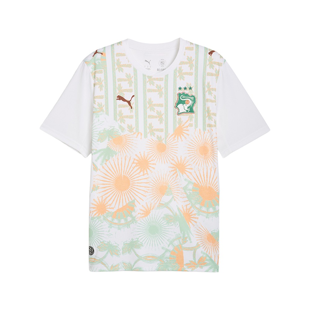 PUMA Cote D'ivoire Crew Neck Short Sleeve Soccer Away Jersey Replica Mens White gallery