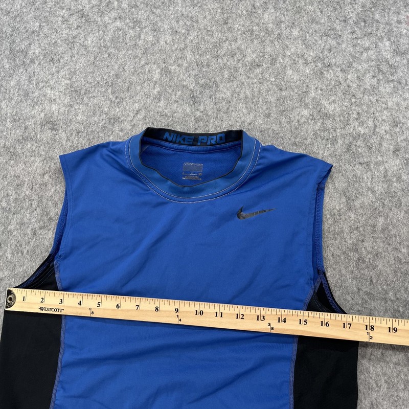 Nike Shirt Mens S Blue Pro Fitted Tank Top Stretch Gym Sports Outdoor gallery