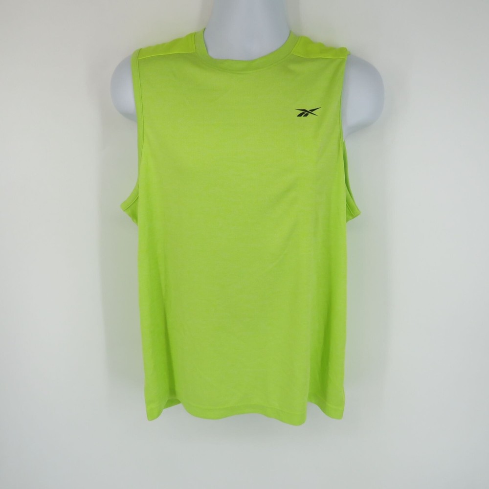 Reebok Men's Acid Yellow Speedwick Sleeveless Tee L NWT
