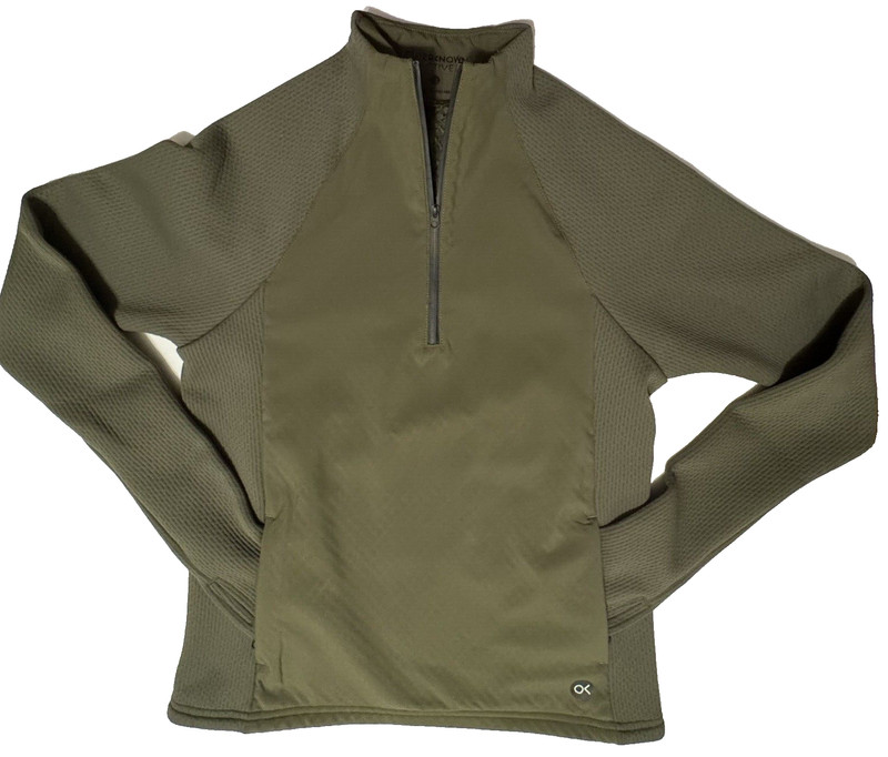 Outerknown Active Mens X-Small Warm Up 1/4 Zip Pullover Jacket Olive Green XS gallery