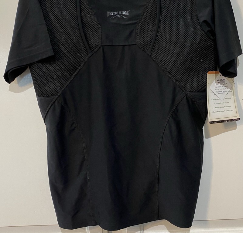 NWT RUSTIC RIDGE Black Tactical Base Layer Concealed Carry Shirt Mens Size Large gallery