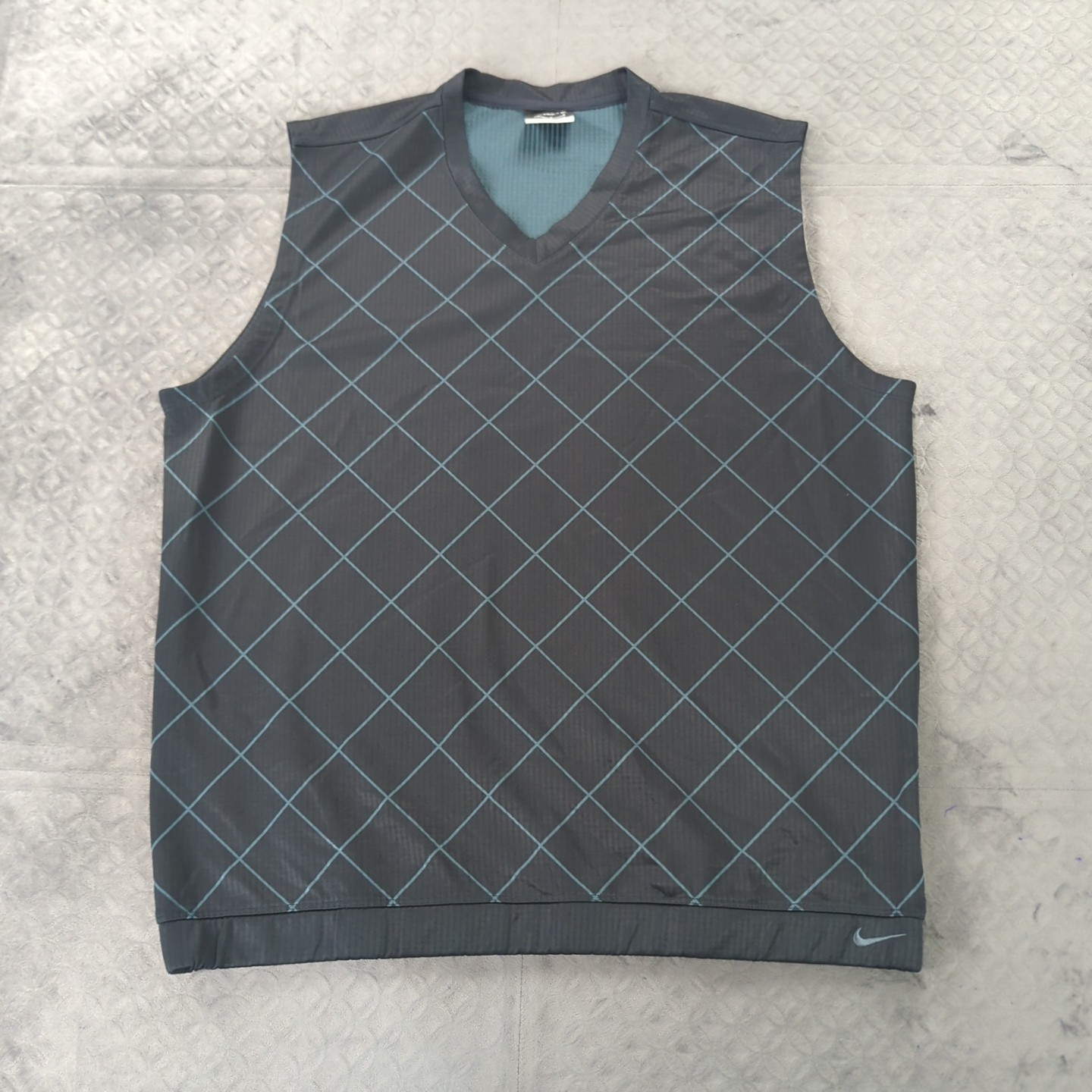 Nike Golf Vest Windbreaker Pullover Argyle Diamond Print Sleeveless Men Large gallery