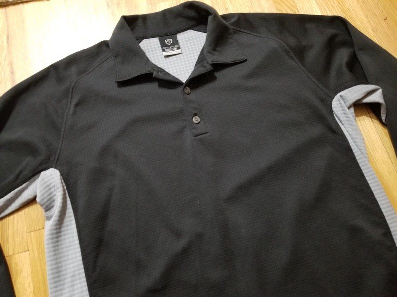 NIKE Golf Sphere React Black Mens Medium 3 Button SS Collared Polyester Shirt gallery