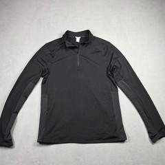 H&M Sport Pullover Mens Large Black Running 1/4 Zip Solid