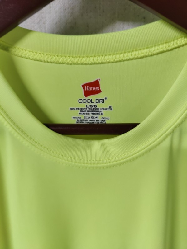 Hanes Cool Dri Size L Hi-Vis Yellow longsleeve gallery