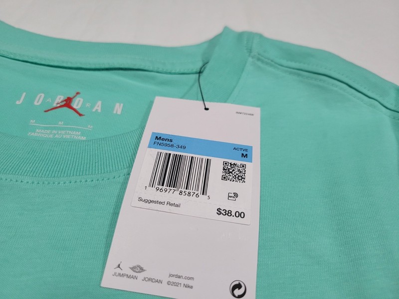 Nike Air Jordan Cursive Logo North Carolina UNC Shirt FN5958-349 SZ Medium gallery