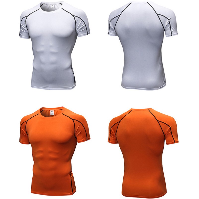 Mens Tight Short Sleeve T-Shirt Fitness Running Elasticated Sports Tops gallery