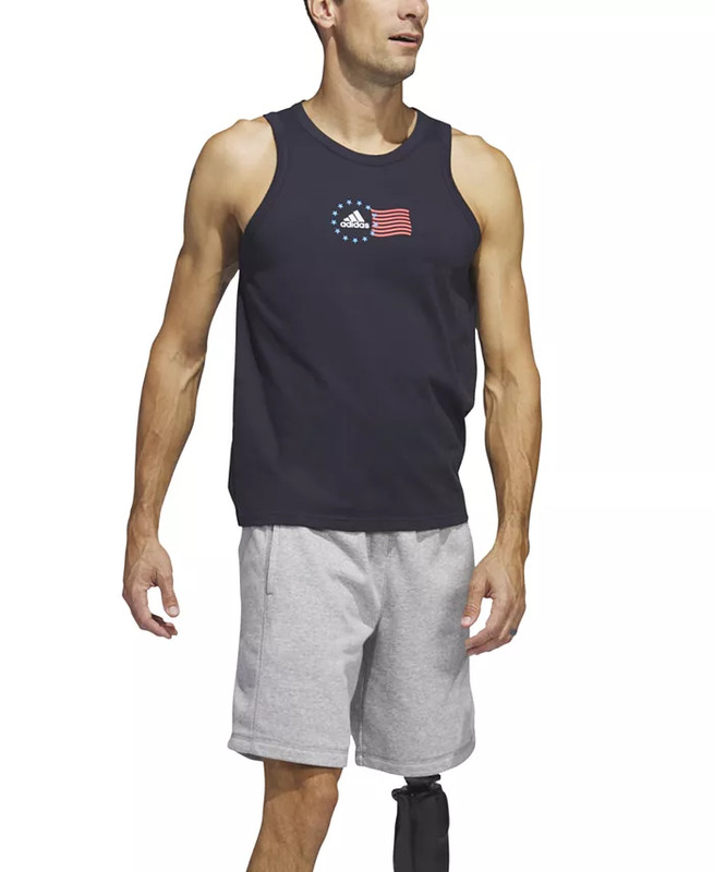 ADIDAS ORIGINALS Men's American Flag Tank In Navy, XL gallery