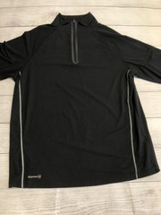 Russell Dri-Power 360 Pullover Mens Medium Black Long Sleeve 1/4 Zip Top
