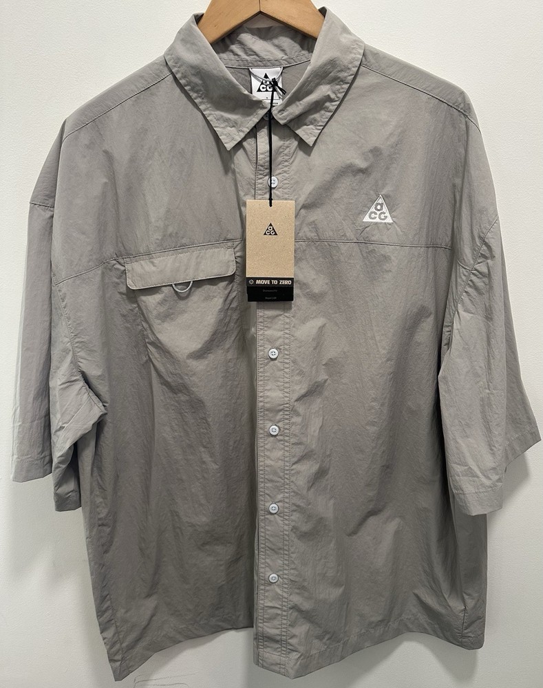 Nike ACG Orb Weaver UV Repel Short Sleeve Shirt Grey HJ2883-009 Men’s Size Large