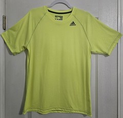 Adidas Neon Yellow Green Climalite Short Sleeve T-Shirt Men’s Medium