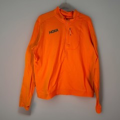 Hoka One One 1/4 Zip Running Top Electric Tangerine Long Sleeve Mens XL