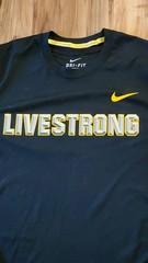 Nike Dri Fit Livestrong Shirt Mens Large Black Graphic Print Swoosh Mesh Detail