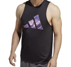 Adidas Men’s D4M High Intensity Training Tank Top Shirt Black Purple SMALL & XXL