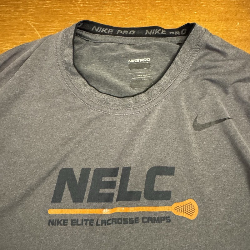 Nike Shirt Mens Large Gray Fitted Dri Fit Short Sleeve Pro Combat Lacrosse gallery