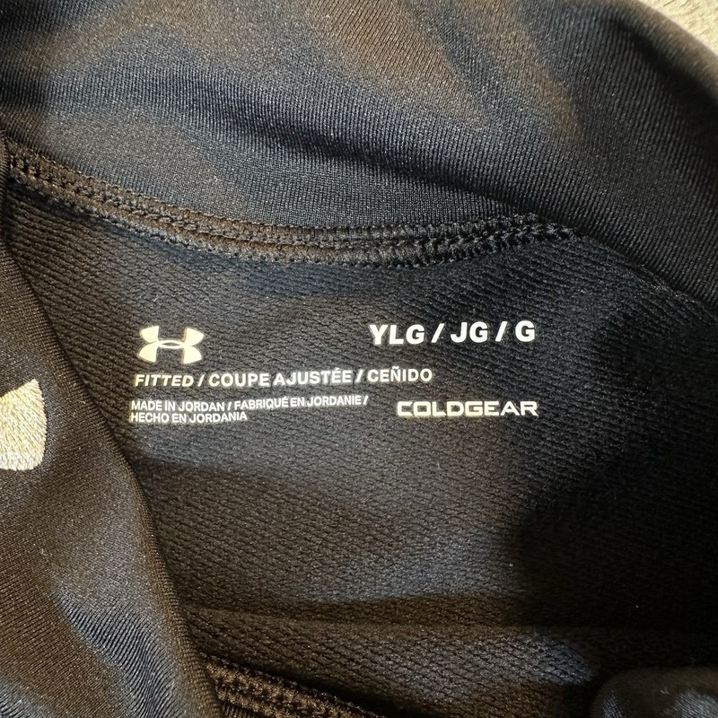 Under Armour Shirt Youth L Black Cold Gear Long Sleeve Fitted Mock Activewear gallery