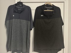 2 Under Armour Polos Quarter Zip 3XL Men’s Black And Gray