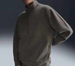 Nike 24.7 ImpossiblySoft Dri-FIT 1/2 Zip Sweatshirt Mens S Cave Stone HQ6953-289