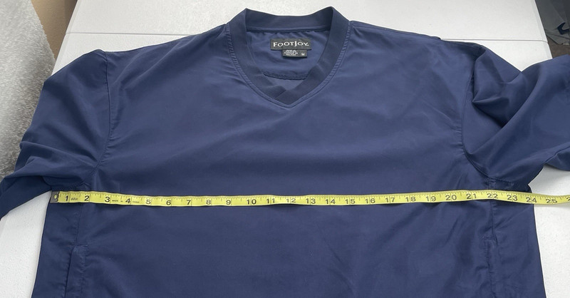 FootJoy Men's M Medium Wind Shirt Pullover Half-Sleeve V-Neck Golf Outdoor Blue gallery
