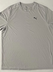 PUMA Men’s Lightweight Crew Neck Active Tee T-Shirt Short Sleeve Logo GRAY XL