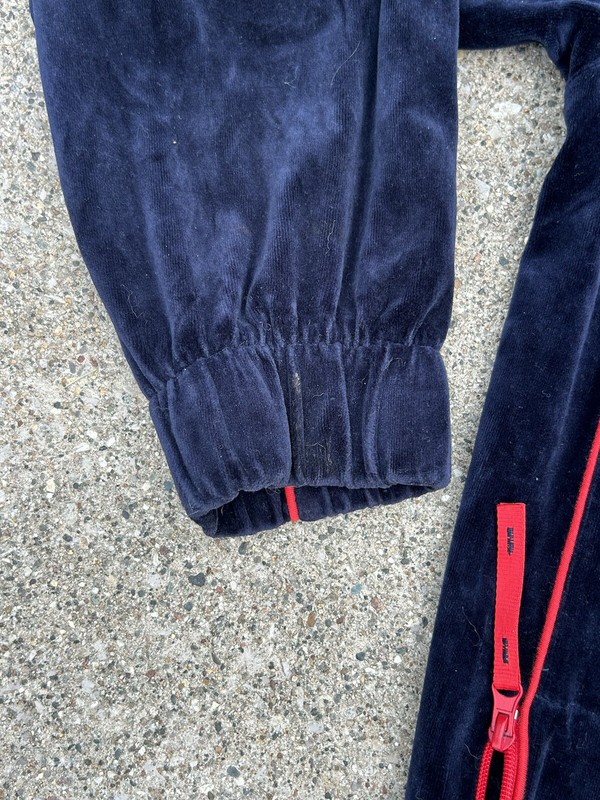 VTG MAURICE MALONE Mo Jeans Co 2 Piece Jumpsuit Set Blue/Red Size 5XL gallery