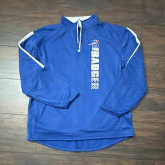 Badger Men’s Blue 1/4 Zip Mock Neck Pullover Long Sleeve Logo Size L
