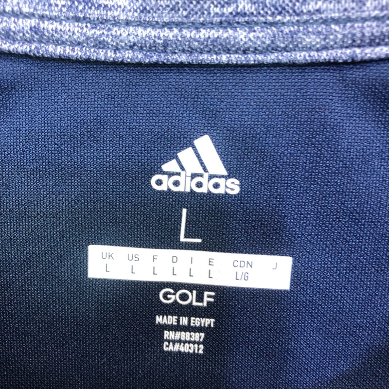 Adidas Pullover Men's Large Blue Quarter Zip Golf Performance Logo Stretch gallery