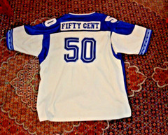 Vintage genuine 50 Cent XL Blue/ White Jersey