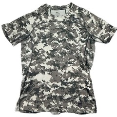 Nike Pro Hypercool Shirt Mens L Gray Digital Camo Short Sleeve Fitted Athletic