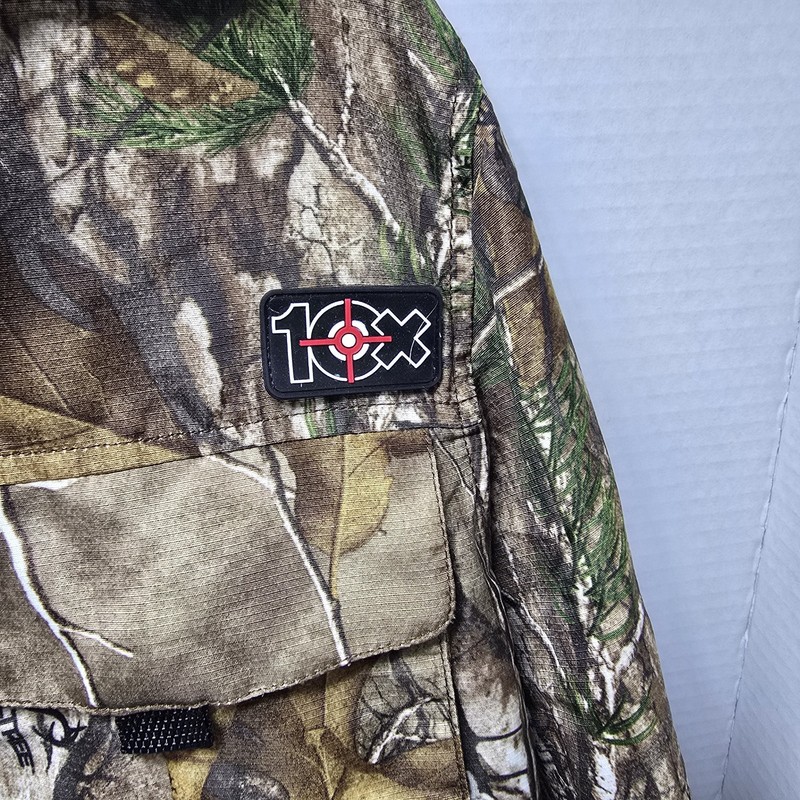 10x Mens Hunting Shirt Green Camo Long Sleeve Roll Tab Collar Pockets Buttons M gallery