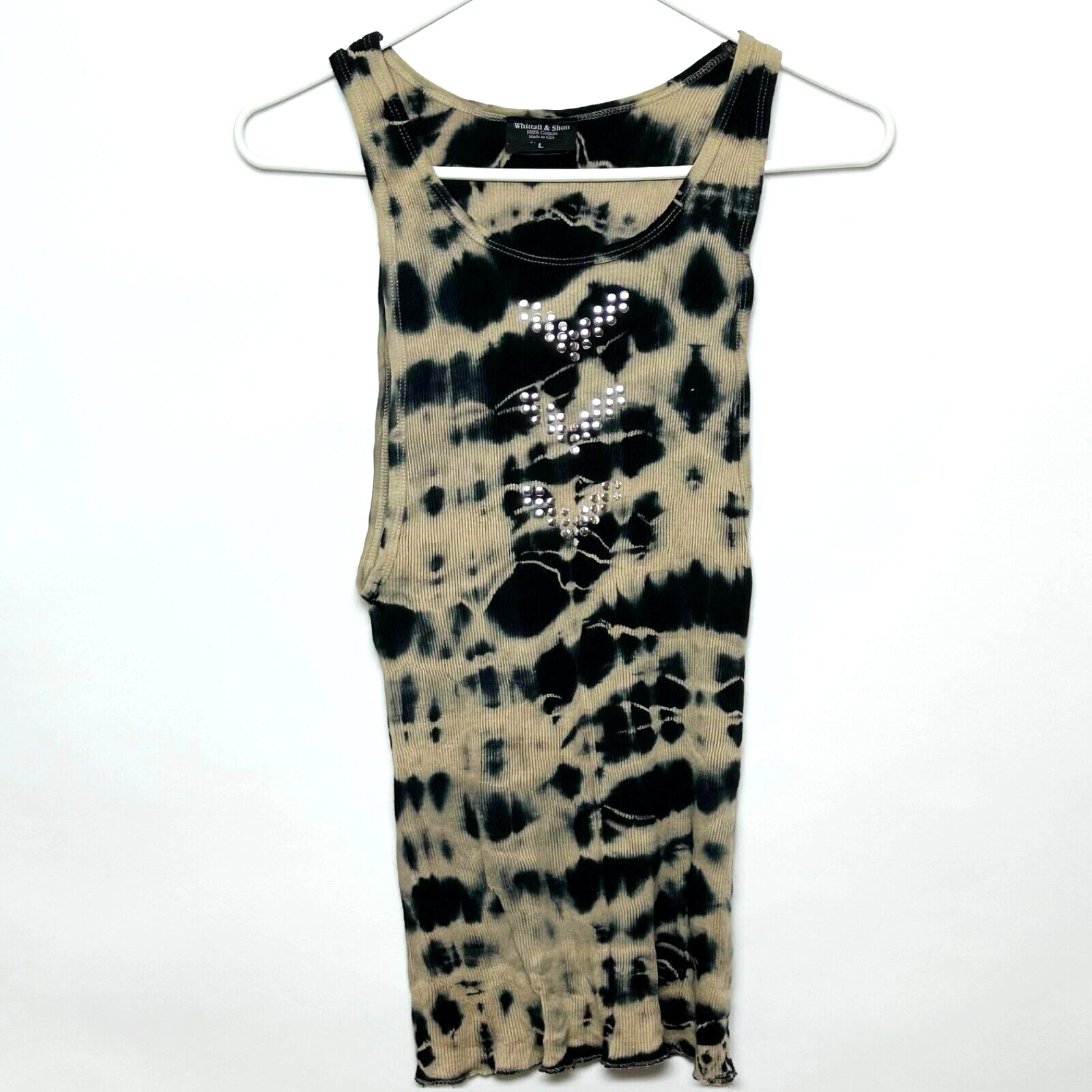 VTG 90s WHITTALL & SHON Chevron Stud Ribbed Muscle Tank L, Excellent condition gallery