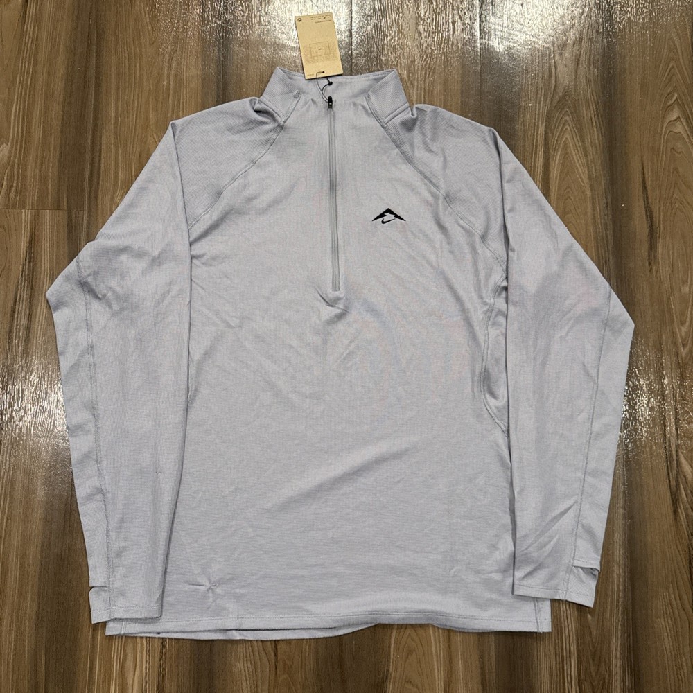 Nike Trail Dri-Fit 1/2 Zip Mid Layer Running Top Grey FV9994-078 Men’s Size L