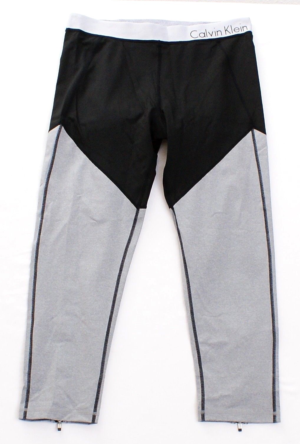 Calvin Klein Performance Black & Silver Compression Running Tights Men's NWT gallery