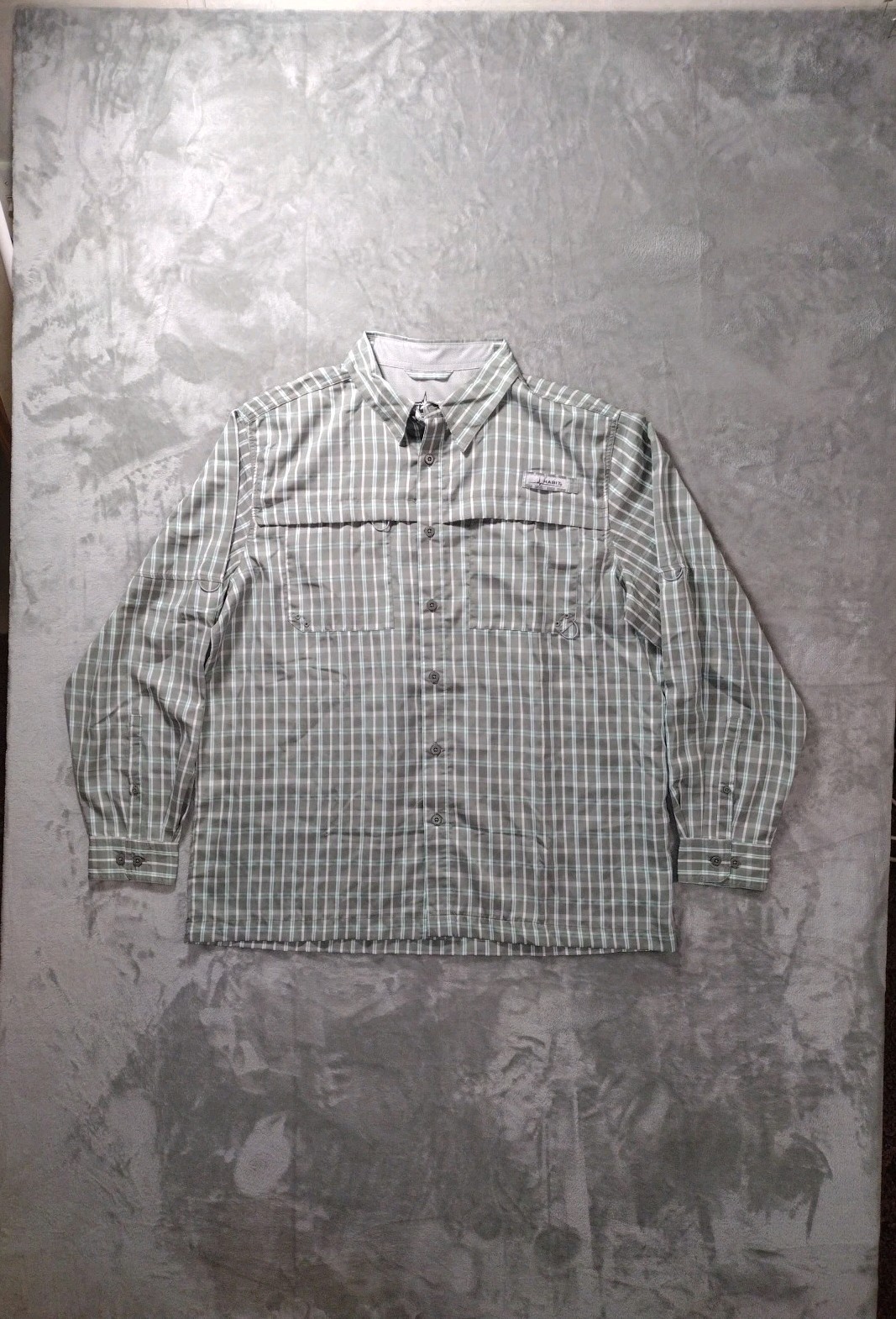 Habit Button Shirt Mens XL SPF 40+ Gray Green Plaid Long Sleeve Fishing Outdoor gallery