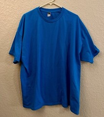 Glidan Dry Blend Tee Shirt Top Crew Neck Short Sleeve Blue Turquoise Mens 2XL