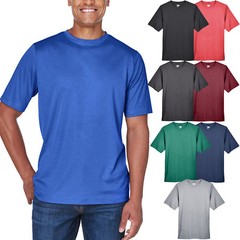 Mens Moisture Wicking T-Shirt Heather Gym Exercise Running Tee XS-XL 2X, 3X, 4X