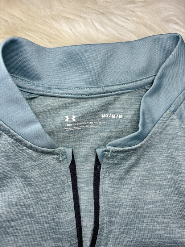 Under Armour Med Run HeatGear 1/4 Zip Fitted Pullover Men's Sea Foam Blue/Green gallery