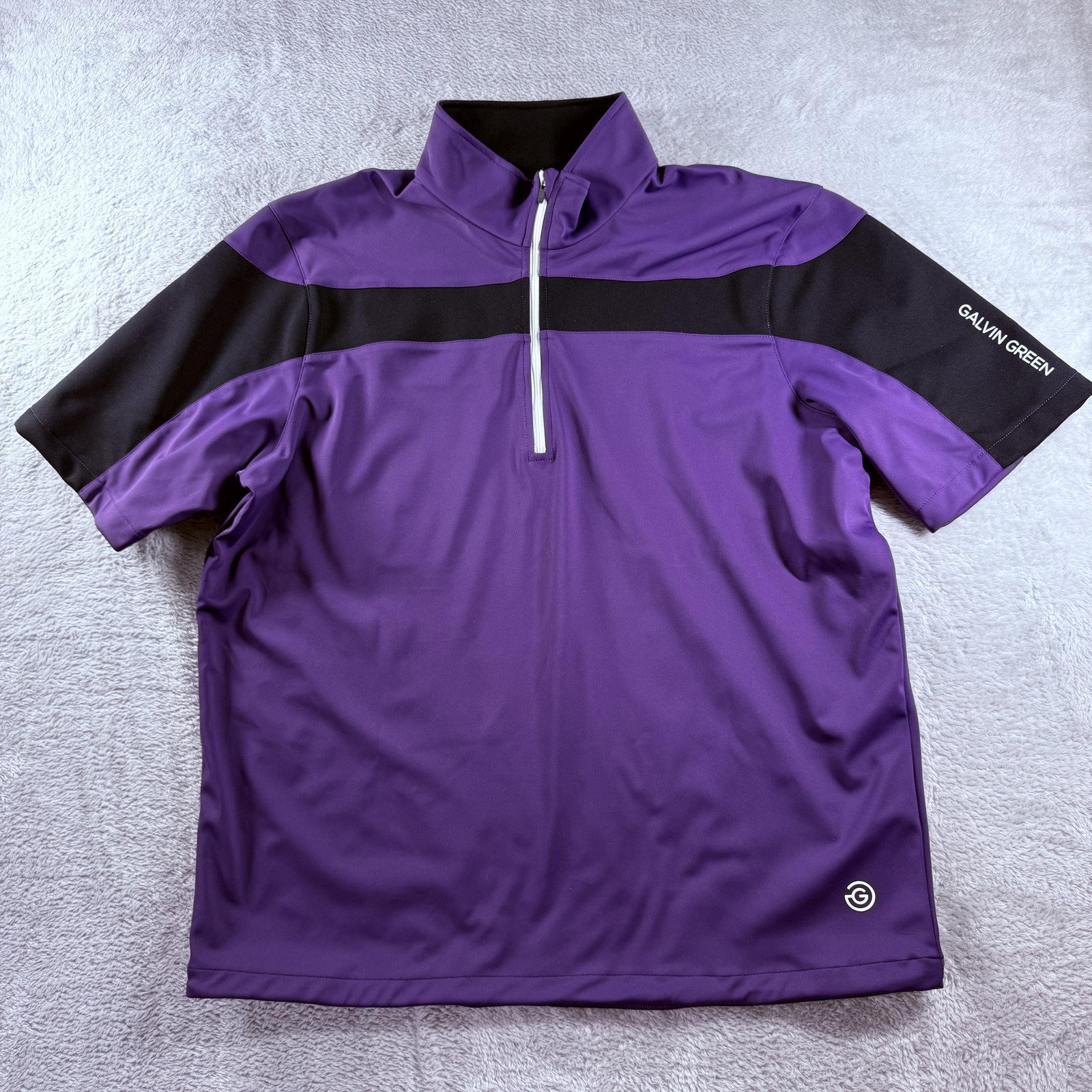 Galvin Green Pullover Mens Large Purple 1/4 Zip Windshirt Windbreaker Golf SS gallery